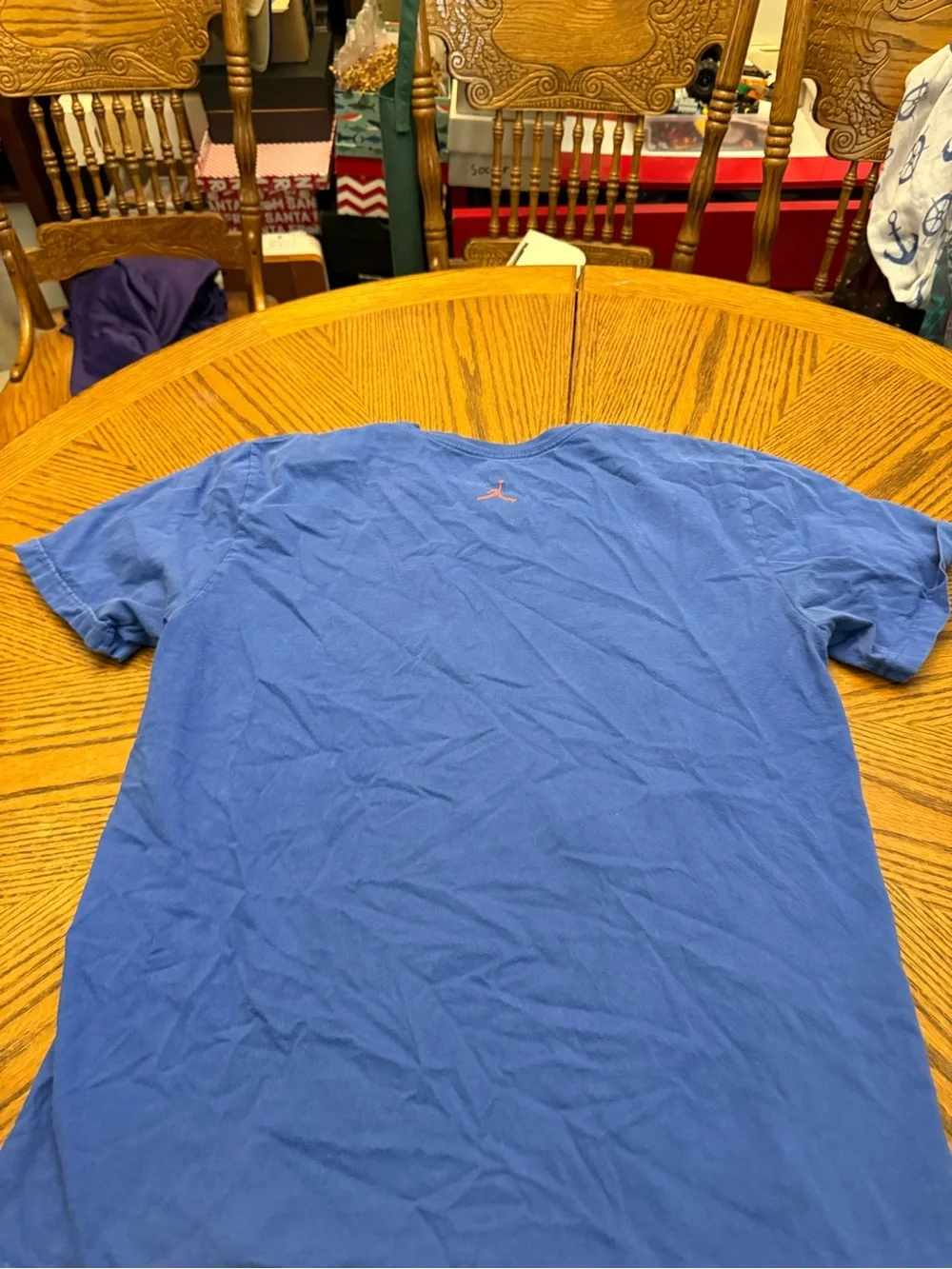 Jordan Blue Tee with Orange Jumpman Detail